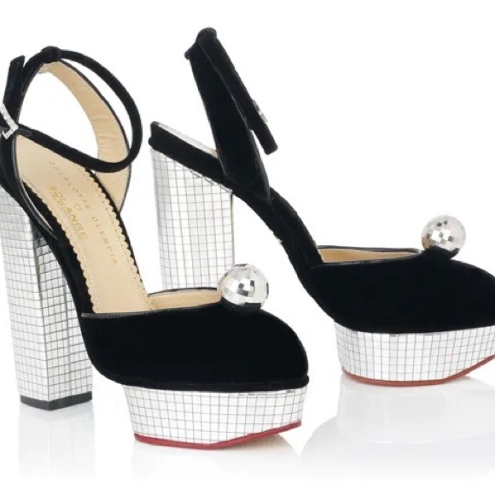Charlotte Olympia x Solange ‘dancing shoes’ disco ball heels